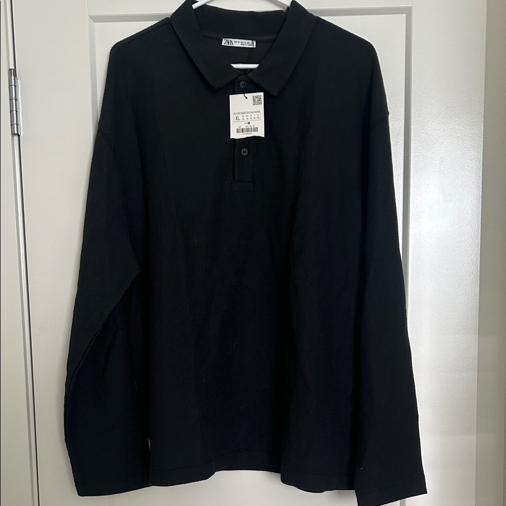 Zara Men's Black Polo Shirt
